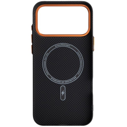 Чохол до мобільного телефона Armorstandart LikeCarbon2 SE MagCase Apple iPhone 17 Pro Max Kevlar Black Orange (ARM89165)