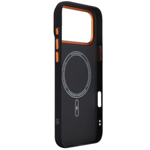 Чохол до мобільного телефона Armorstandart LikeCarbon2 SE MagCase Apple iPhone 17 Pro Max Kevlar Black Orange (ARM89165)