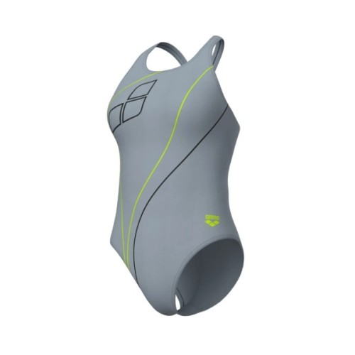 Купальник Arena Trail Swimsuit V Back 009022-520 Сірий 40 (3468337535966)