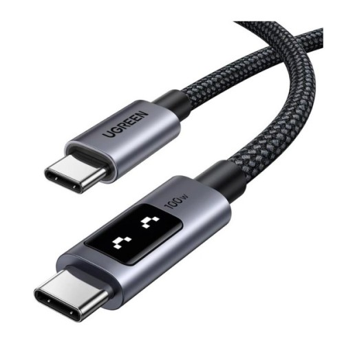 Дата кабель USB-C to USB-C 1.0m PD 100W display L509 black Ugreen (35501)