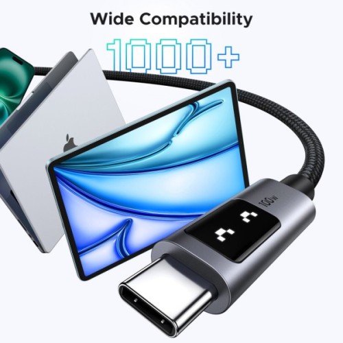 Дата кабель USB-C to USB-C 1.0m PD 100W display L509 black Ugreen (35501)