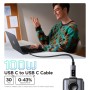 Дата кабель USB-C to USB-C 1.0m PD 100W display L509 black Ugreen (35501)