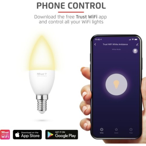 Розумна лампочка Trust E14 470 Lumen, 1800-6500k, white (71284_TRUST)