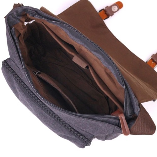 Сумка Vintage З клапаном текстильна Чорна (21240)