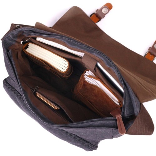 Сумка Vintage З клапаном текстильна Чорна (21240)