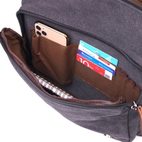 Сумка Vintage З клапаном текстильна Чорна (21240)