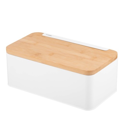Хлібниця Ardesto Midori 33х13х18см, метал, бамбук, білий (AR0914WB)