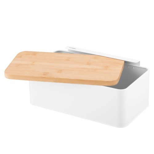 Хлібниця Ardesto Midori 33х13х18см, метал, бамбук, білий (AR0914WB)