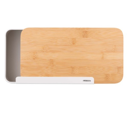 Хлібниця Ardesto Midori 33х13х18см, метал, бамбук, білий (AR0914WB)