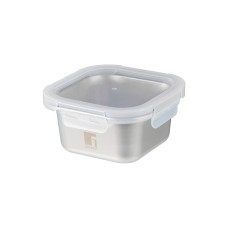 Харчовий контейнер Bergner Go Lovers з нержавіючої сталі квадратний 640 мл (BG-36313-GY)