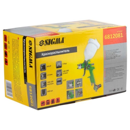 Фарбопульт Sigma HVLP 1.4 верхній бак, редуктор (6812081)