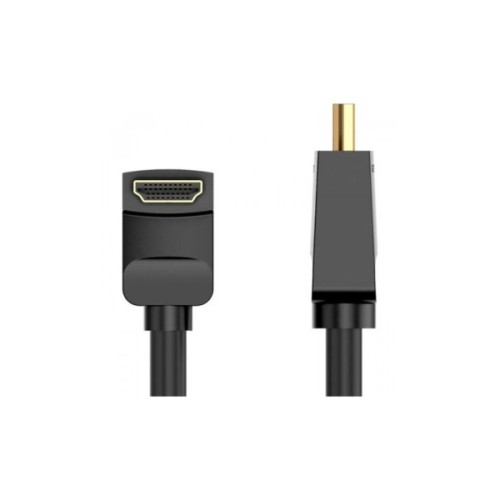 Кабель мультимедійний HDMI M to HDMI M 1.0m V2.0 4K60Hz 90° corner PVC black Vention (AARBF)