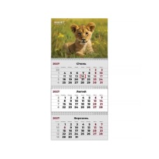 Календар Axent настінний квартальний 2027 р.,3 пр. Animals 3 (8803-27-33-A)