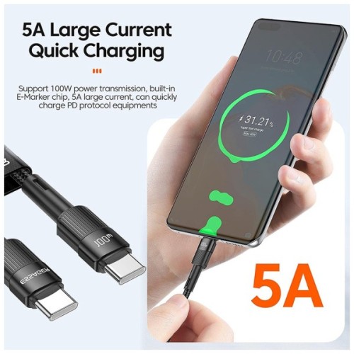 Дата кабель USB-C to USB-C 1.0m 100W black Essager (EXCTT1-XC01)