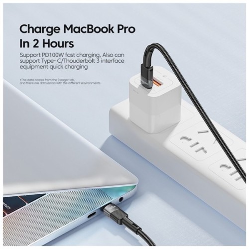 Дата кабель USB-C to USB-C 1.0m 100W black Essager (EXCTT1-XC01)