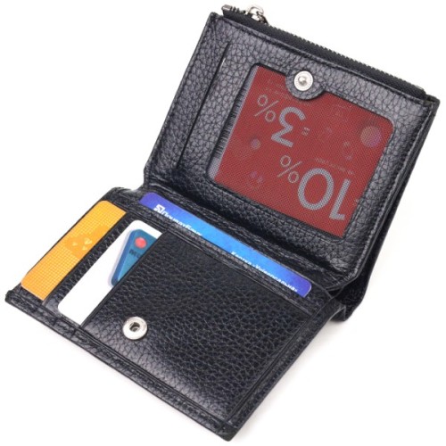 Гаманець Canpellini З натуральної шкіри Чорний (21671)