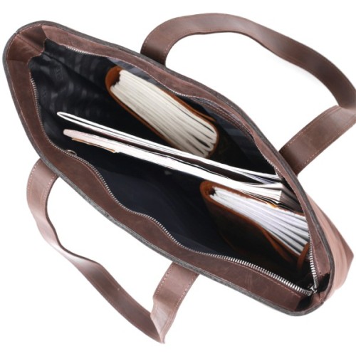 Сумка Shvigel Вінтажна шопер Коричнева (16349)