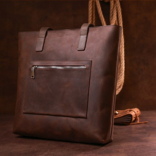 Сумка Shvigel Вінтажна шопер Коричнева (16349)