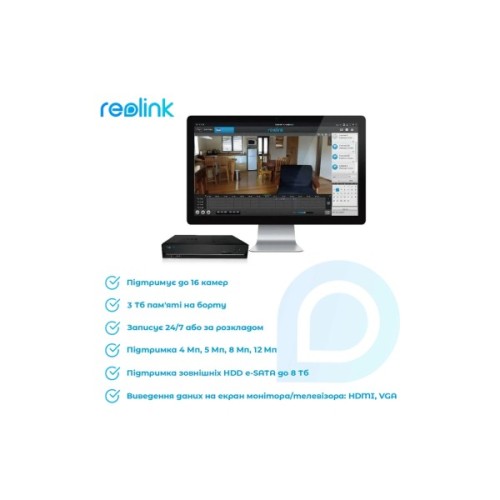 Реєстратор для відеоспостереження Reolink NVS16