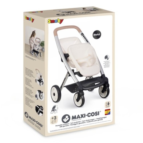 Коляска для ляльок Smoby для двійнят Maxi-Cosi Айворі, 54 х 38,5 х 64 см, 3+ (7600253222)