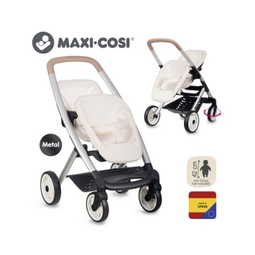 Коляска для ляльок Smoby для двійнят Maxi-Cosi Айворі, 54 х 38,5 х 64 см, 3+ (7600253222)