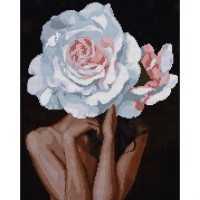Картина по номерам Santi алмазна мозаїка Дівчина троянда 40х50 см на підрамни (956051)