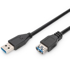 Дата кабель USB 3.0 AM/AF 3.0m black Digitus (AK-300203-030-S)