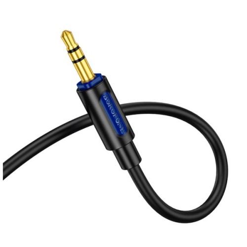 Кабель мультимедійний 3.5mm M to 3.5mm M 1.0m silicone black BOROFONE (6941991114373)