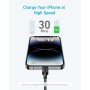 Дата кабель USB-C to Lightning 1.8m nylon 322 black Anker (A81B6G11)