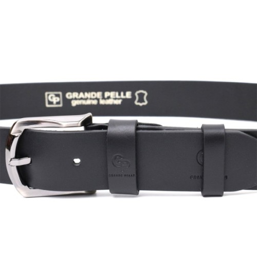 Ремінь Grande Pelle Під джинси з натуральної шкіри Чорний (11686)