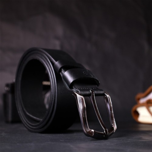 Ремінь Grande Pelle Під джинси з натуральної шкіри Чорний (11686)