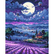 Картина по номерам Santi Захід сонця та лаванда 40х50 см LED (956653)
