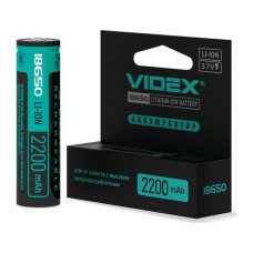 Акумулятор 18650 2200mAh Li-Ion, protect, color box/1шт Videx (18650-P/2200/1CB)