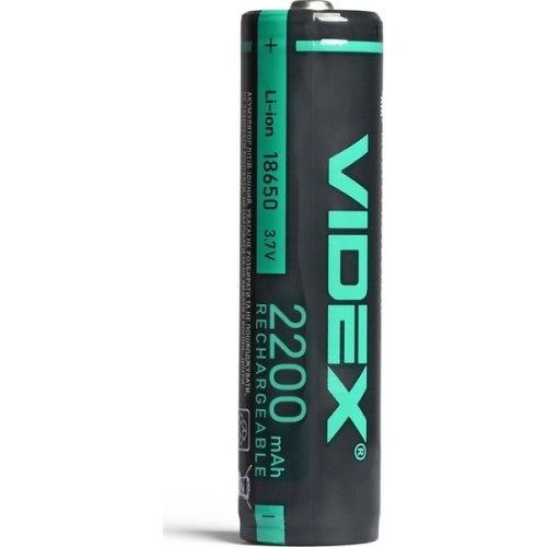 Акумулятор 18650 2200mAh Li-Ion, protect, color box/1шт Videx (18650-P/2200/1CB)