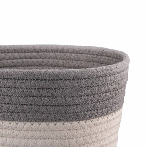Кошик для зберігання Ardesto Vigor Плетений Бавовняний шпагат Сірий / білий 3.5 л (ARHC2504GW)