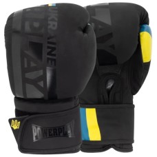 Боксерські рукавички PowerPlay 3021 Ukraine Чорні 12 унцій (PP_3021_12oz_Black)