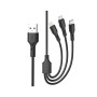 Дата кабель USB 2.0 AM to Lightning + Micro 5P + USB-C 3A black XO (CB-23U3-BK)
