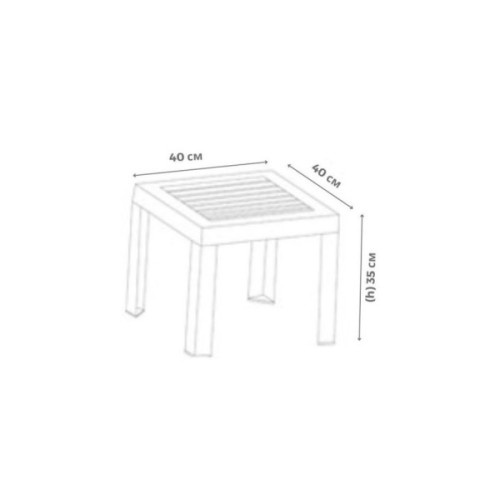 Стіл садовий PAPATYA до шезлонга Suda темно-зелений (4349)