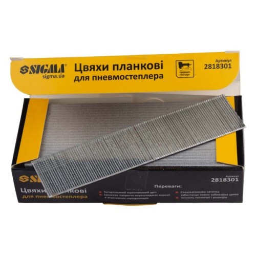 Цвяхи Sigma планкові 30x1.25x1мм для пневмостеплера 5000шт (2818301)