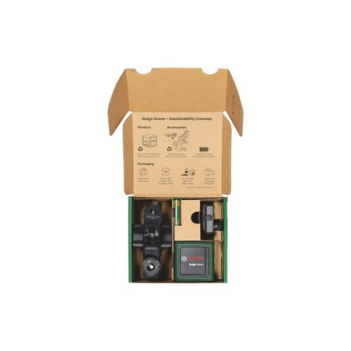 Лазерний нівелір Bosch Quigo Green, точність ± 0.8 мм/м, 12 м, зелений, 0.27 кг (0.603.663.C02)