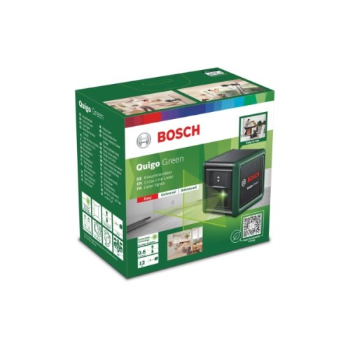 Лазерний нівелір Bosch Quigo Green, точність ± 0.8 мм/м, 12 м, зелений, 0.27 кг (0.603.663.C02)