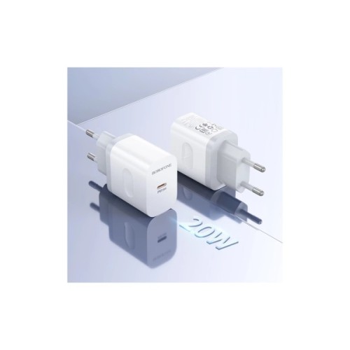 Зарядний пристрій BOROFONE BA99A USB-C PD20W white (6941991121357)