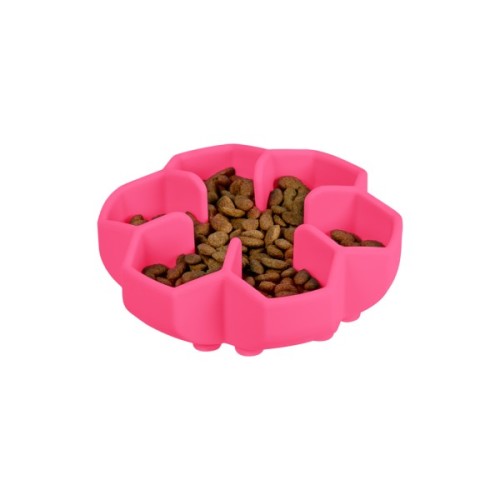 Універсальний посуд для тварин WAUDOG Silicone миска для повільного харчування 450 мл рожева (23537)