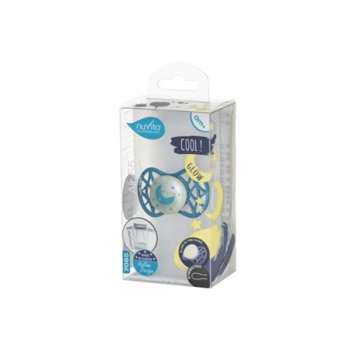 Пустушка Nuvita Air55 Cool 0m+ симетрична (світиться в темряві) (NV7065GE)