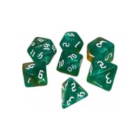 Набір кубиків для настільних ігор Games 7 Days Double Glitter 7 Dice Set - Aqua-Gold (g7dglitdc04)