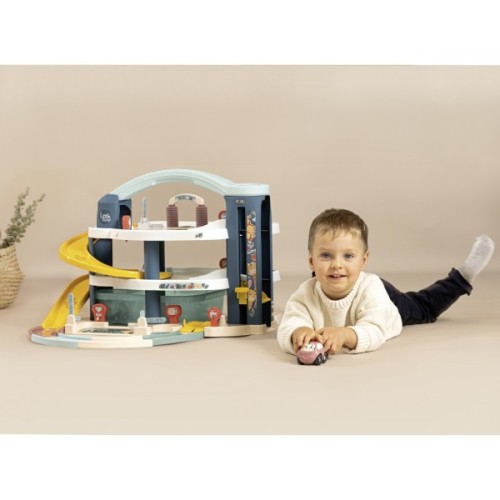 Ігровий набір Smoby Little Великий гараж 3 поверхи, з машинкою та гелікоптер (7600140203)