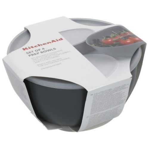 Миска KitchenAid Coreline, набір 4 шт, з кришкою, сірий (KQG176OSCGG)