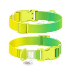 Нашийник для тварин WAUDOG Nylon Recycled з QR паспортом, градієнт, XL салатовий (47035)