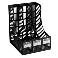 Лоток для паперів Buromax вертикальний 3 в 1 чорний (BM.6100)