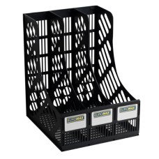 Лоток для паперів Buromax вертикальний 3 в 1 чорний (BM.6100)